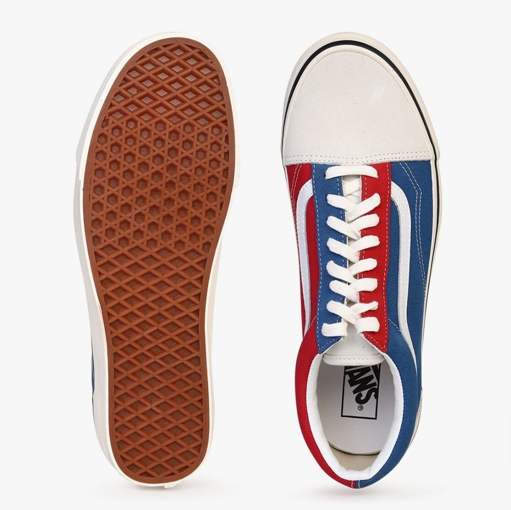 VANS Red Blue Suede Canvas Sneakers Women's 9.5 Men's 8 EUC